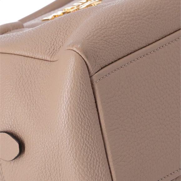 PRADA Vitello Phenix Bauletto Handbag 1BB086 Taupe Pebbled Leather - Picture 6 of 9